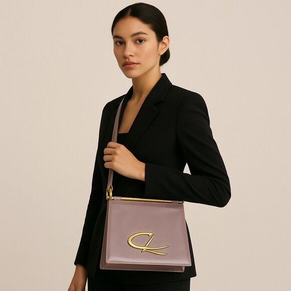 Christian Lacroix Paris Mauve Patent Leather Shoulder Bag with Gold Hardware - Picture 12 of 12